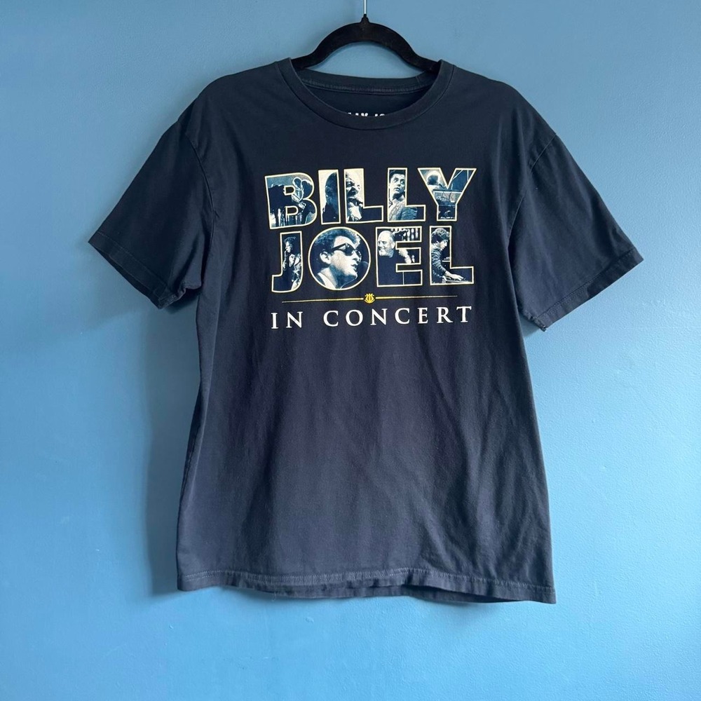 Billy Joel In Concert T Shirt Size Large 2019-2020 Cotton Blue Navy Crewneck